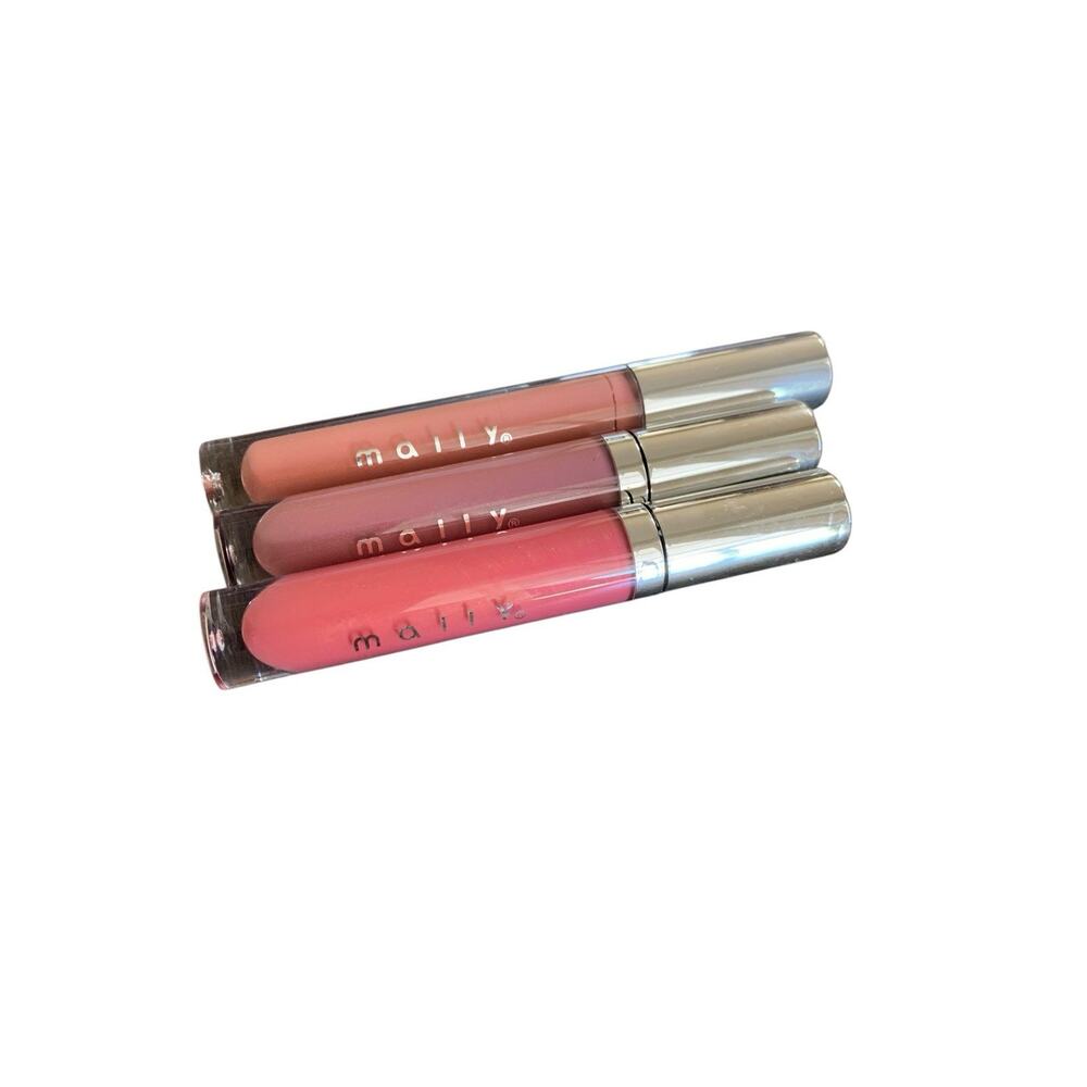 Mally Positive Radiance Lip Gloss Trio Azalea Cherry Blossom Haute Pink 4.7g New